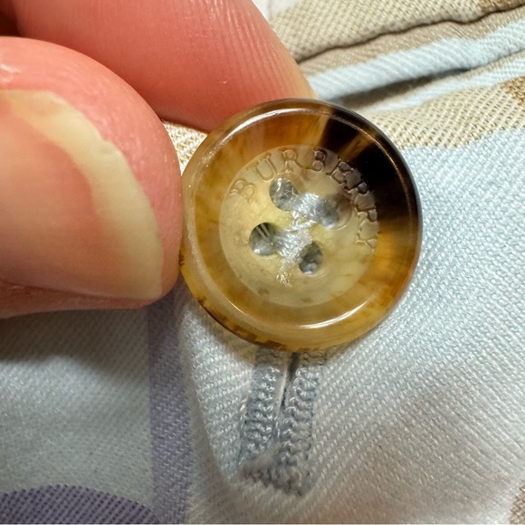 Burberry Plaid Shorts Blue & Brown Size 8 Y2K - Picture 3 of 7